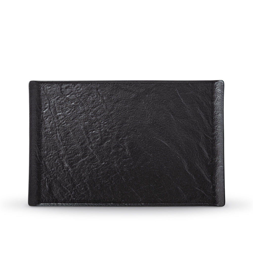 Wilmax Servierplatte 38 × 24,5 cm Schwarz aus Porzellan