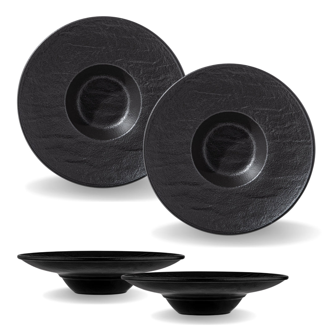 Wilmax Tiefer Teller 27 cm 250 ml 2er Set SlateStone Schwarz WL-661116/A2