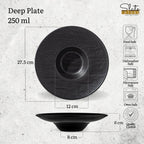 Wilmax Tiefer Teller 27 cm 250 ml 2er Set SlateStone Schwarz WL-661116/A2