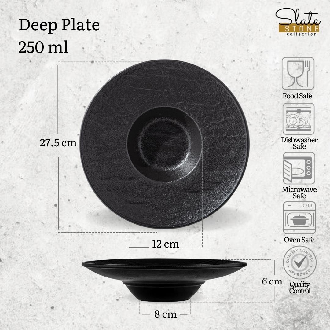 Wilmax Tiefer Teller 27 cm 250 ml 2er Set SlateStone Schwarz WL-661116/A2