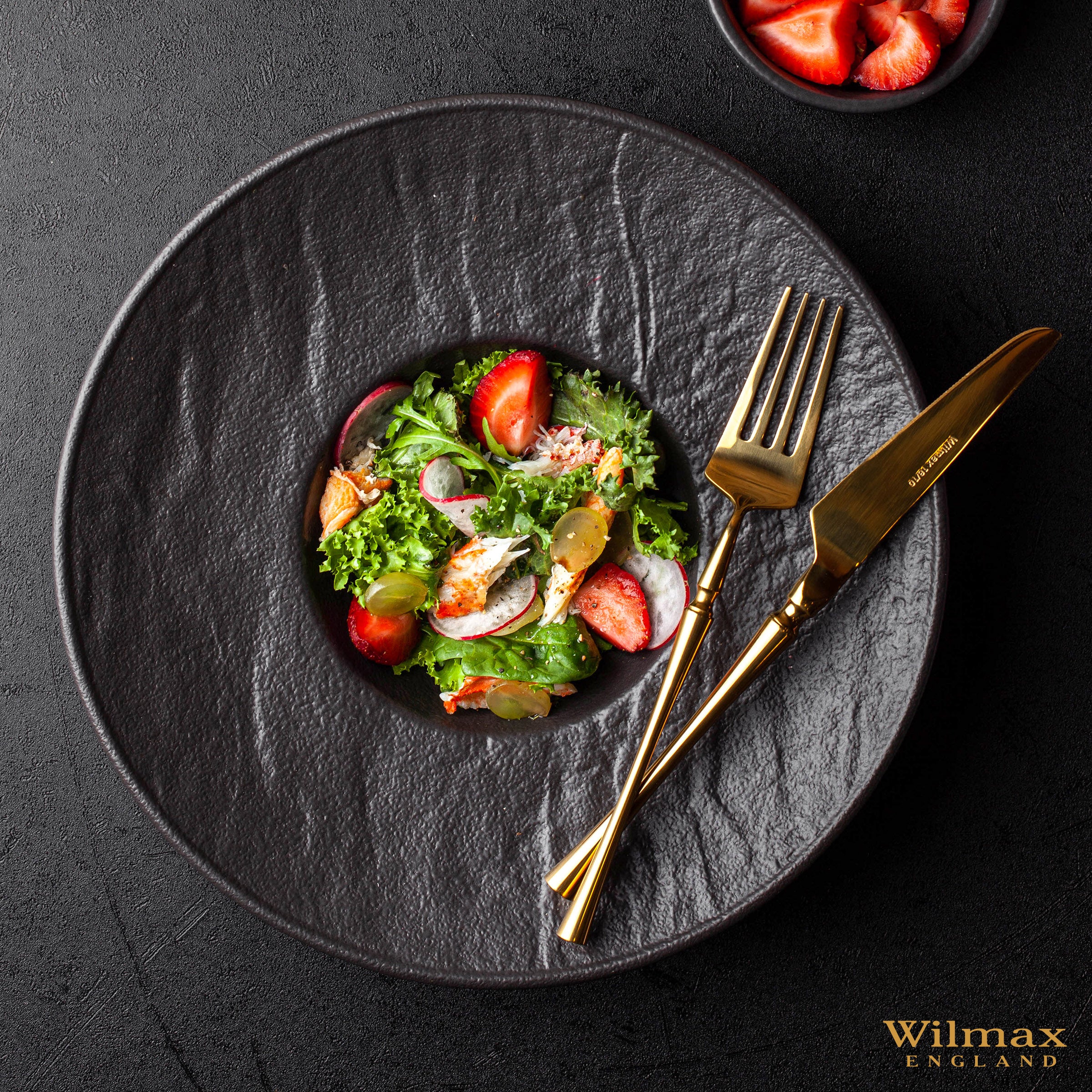Wilmax Tiefer Teller SlateStone Schwarz 27 cm 250 ml Porzellan WL-661116/A