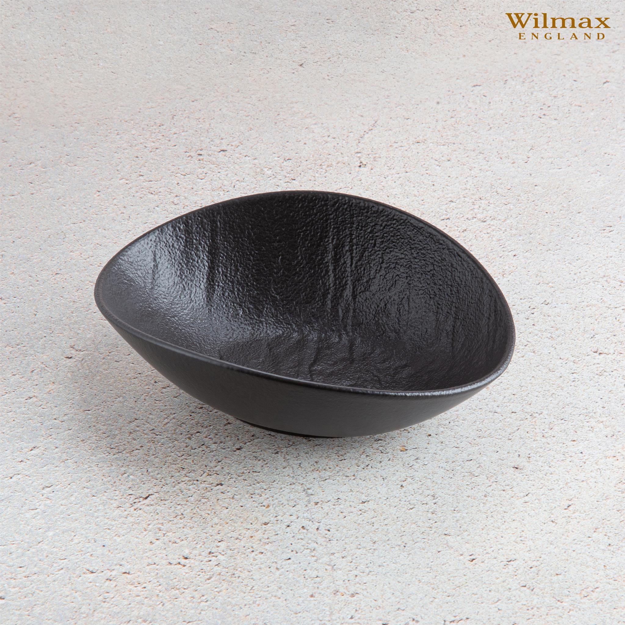 Wilmax Ovaler Teller 8 x 6 x 3 cm Schwarz WL-661117/A