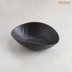 Wilmax Ovaler Teller 8 x 6 x 3 cm Schwarz WL-661117/A
