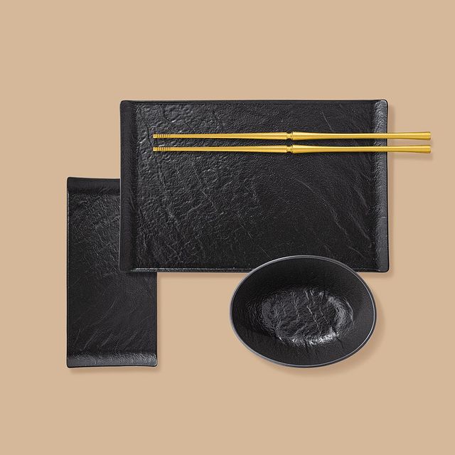 Wilmax Ovale Schale 13 × 10 × 6 cm Schwarz aus Porzellan