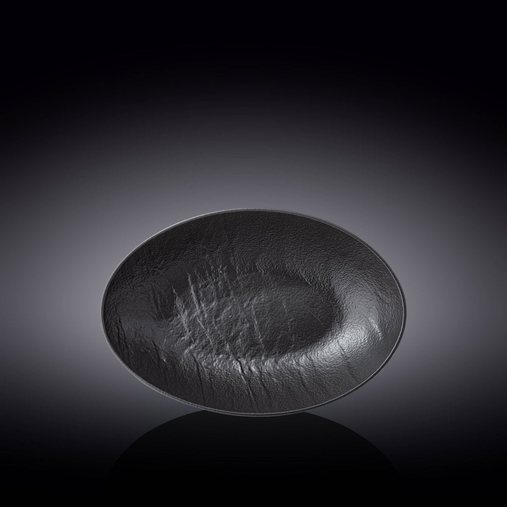 Wilmax Ovale Servierschale SlateStone Schwarz 25 x 16.5 x 6 cm Porzellan WL-661120/A