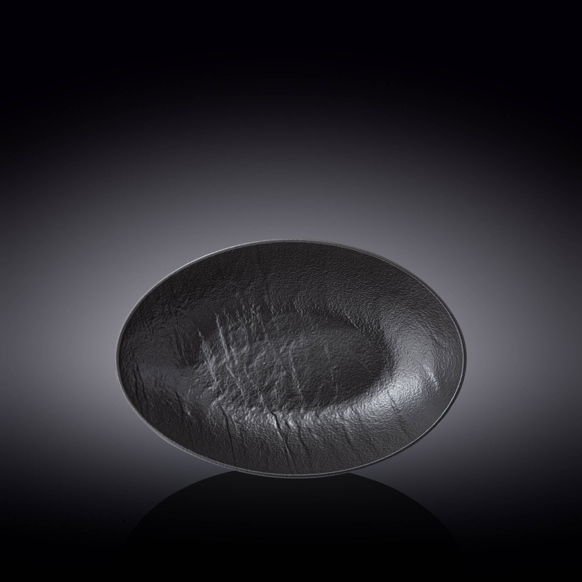 Wilmax Ovale Servierschale 25 × 16,5 × 6 cm Schwarz aus Porzellan
