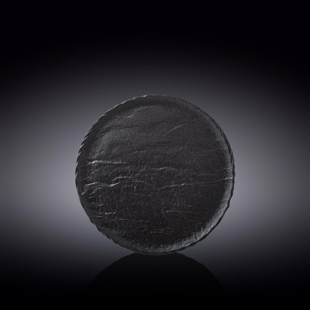 Wilmax Runde Platte 20,5 cm Schwarz aus Porzellan