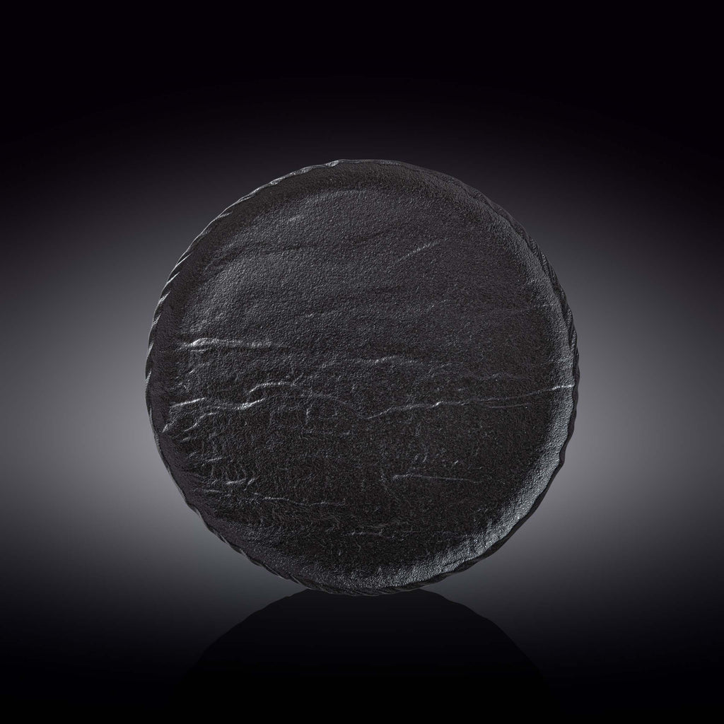 Wilmax Runder Teller 25 cm Schwarz aus Porzellan