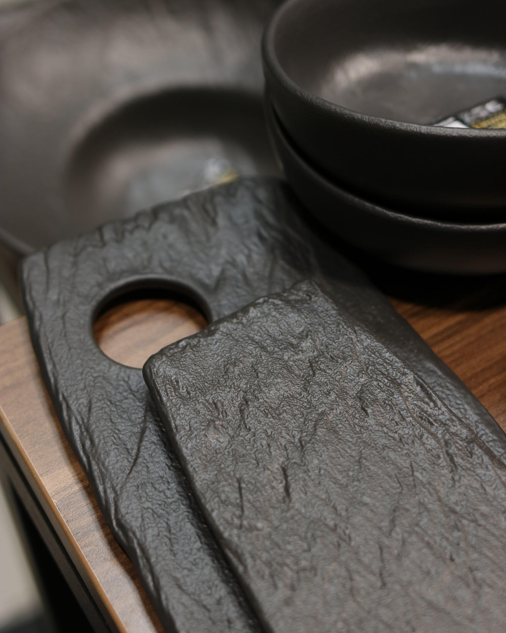 Wilmax Servierplatte SlateStone Schwarz 42 x 13 cm Porzellan WL-661133/A