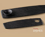 Wilmax Servierplatte 42 × 13 cm Schwarz aus Porzellan