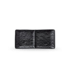 Wilmax Rechteckiger Teller mit 2 Fächern SlateStone Schwarz 27 x 13 cm Porzellan WL-661135/A