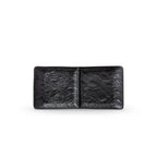 Wilmax Rechteckiger Teller mit 2 Fächern 27 × 13 cm Schwarz aus Porzellan