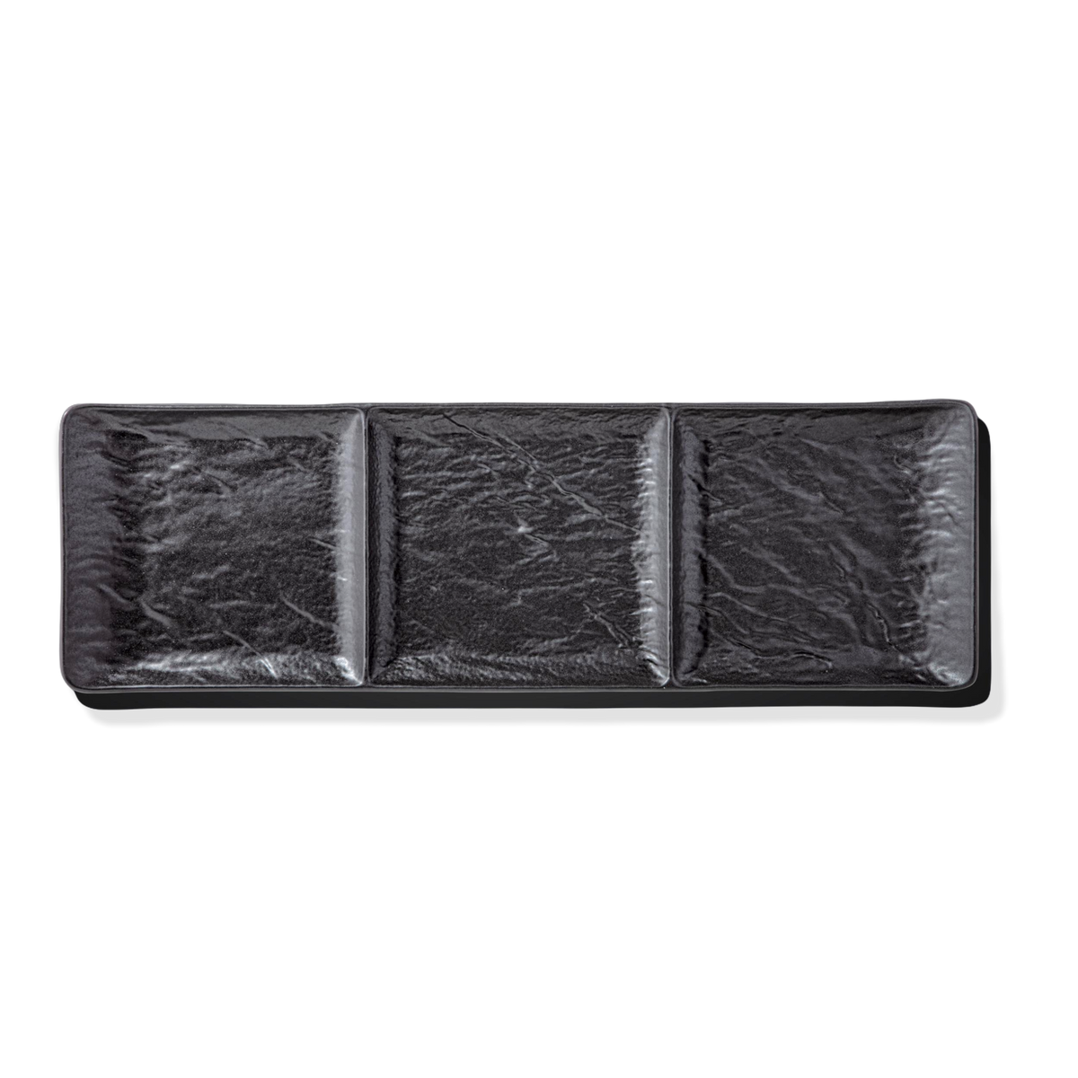 Wilmax Rechteckige Teller 40,5 × 13 cm Schwarz aus Porzellan