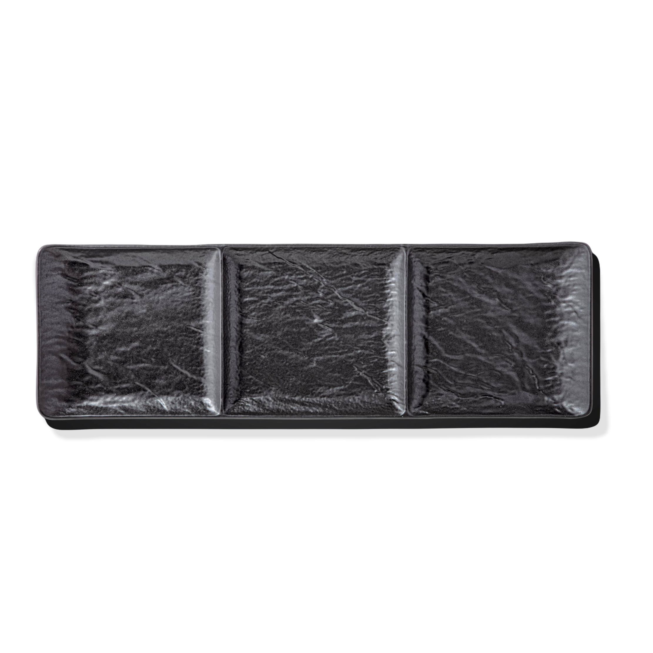 Wilmax Rechteckige Porzellanschale, 3-teilig, schwarz, 40,5 x 13 cm WL-661136/A