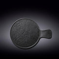 Wilmax Runde Servierplatte mit Griff 30,5 × 21,5 cm Schwarz aus Porzellan