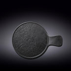 Wilmax Runde Servierplatte mit Griff 30,5 × 21,5 cm Schwarz aus Porzellan