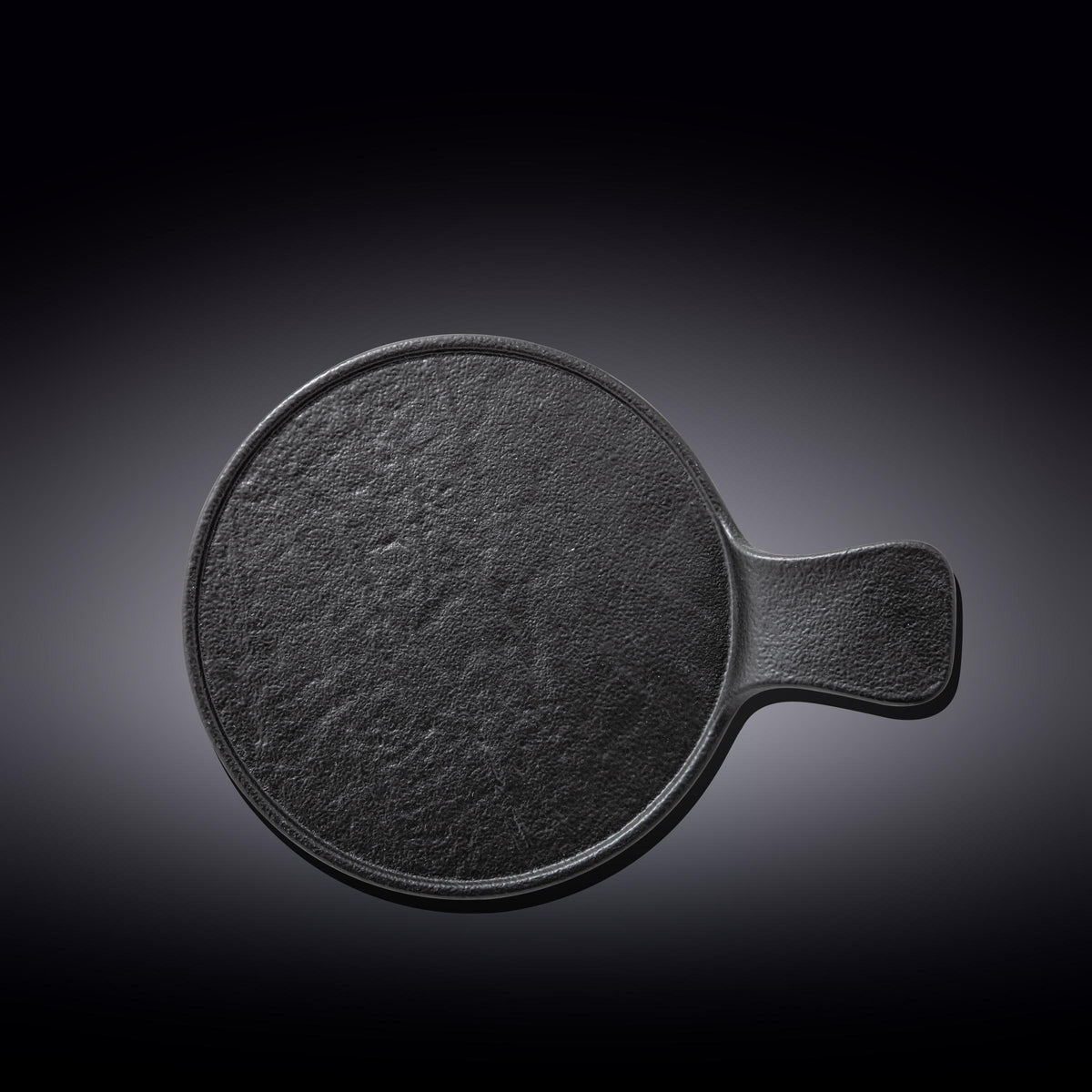 Wilmax Runde Servierplatte mit Griff 30,5 × 21,5 cm Schwarz aus Porzellan