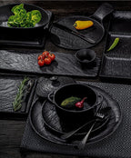Wilmax Runder Teller 33 cm Schwarz aus Porzellan
