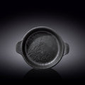 Wilmax Runde Backform 800 ml Schwarz aus Porzellan