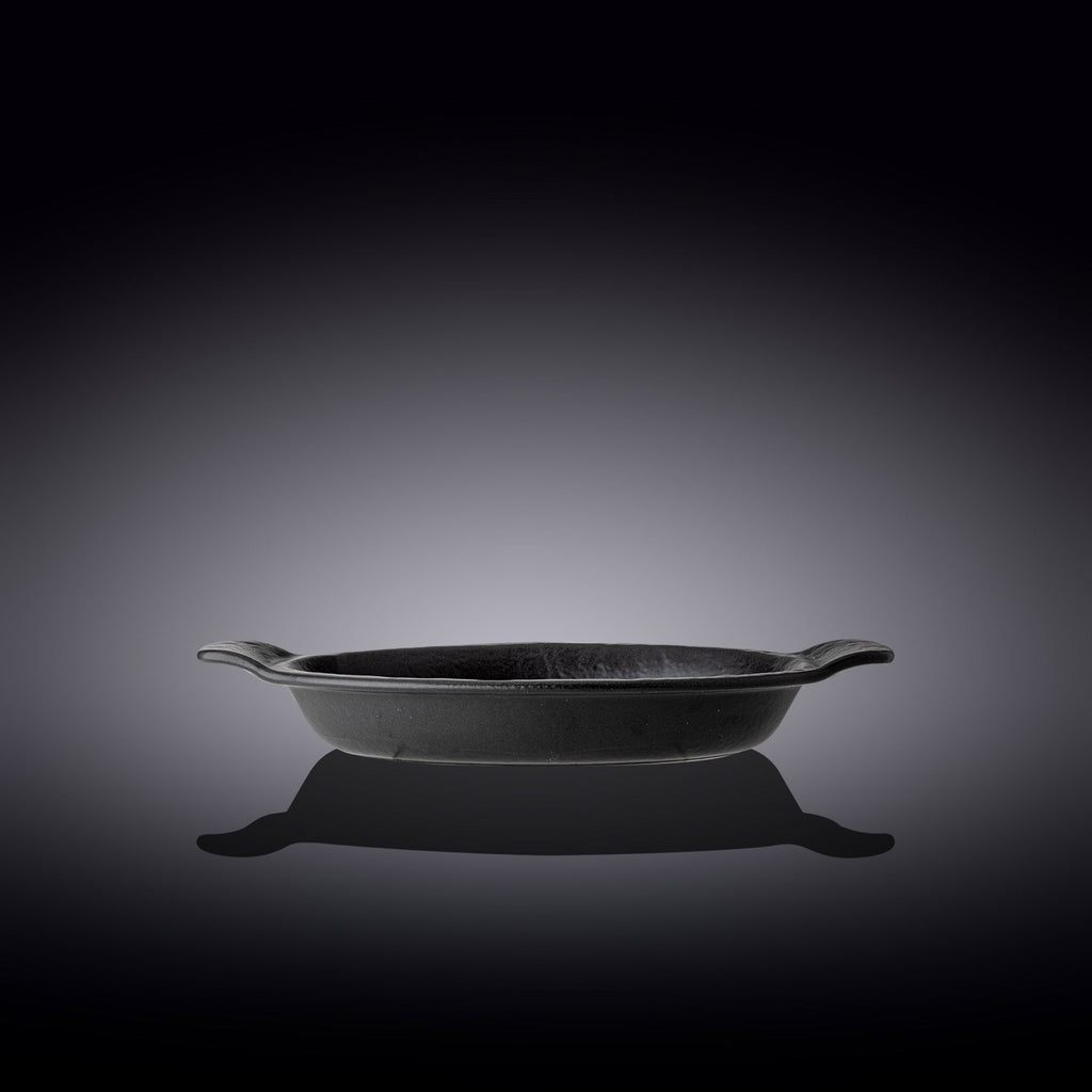 Wilmax Runde Backform 800 ml Schwarz aus Porzellan