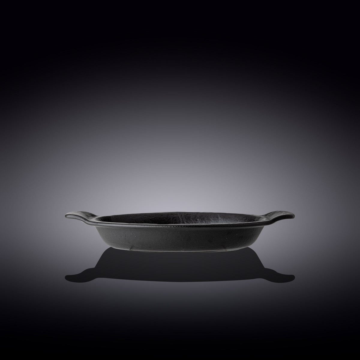 Wilmax Runde Backform 800 ml Schwarz aus Porzellan