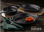 Wilmax Runde Backform 800 ml Schwarz aus Porzellan