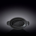 Wilmax Ovale Auflaufform 28 × 16 cm 500 ml Schwarz aus Porzellan