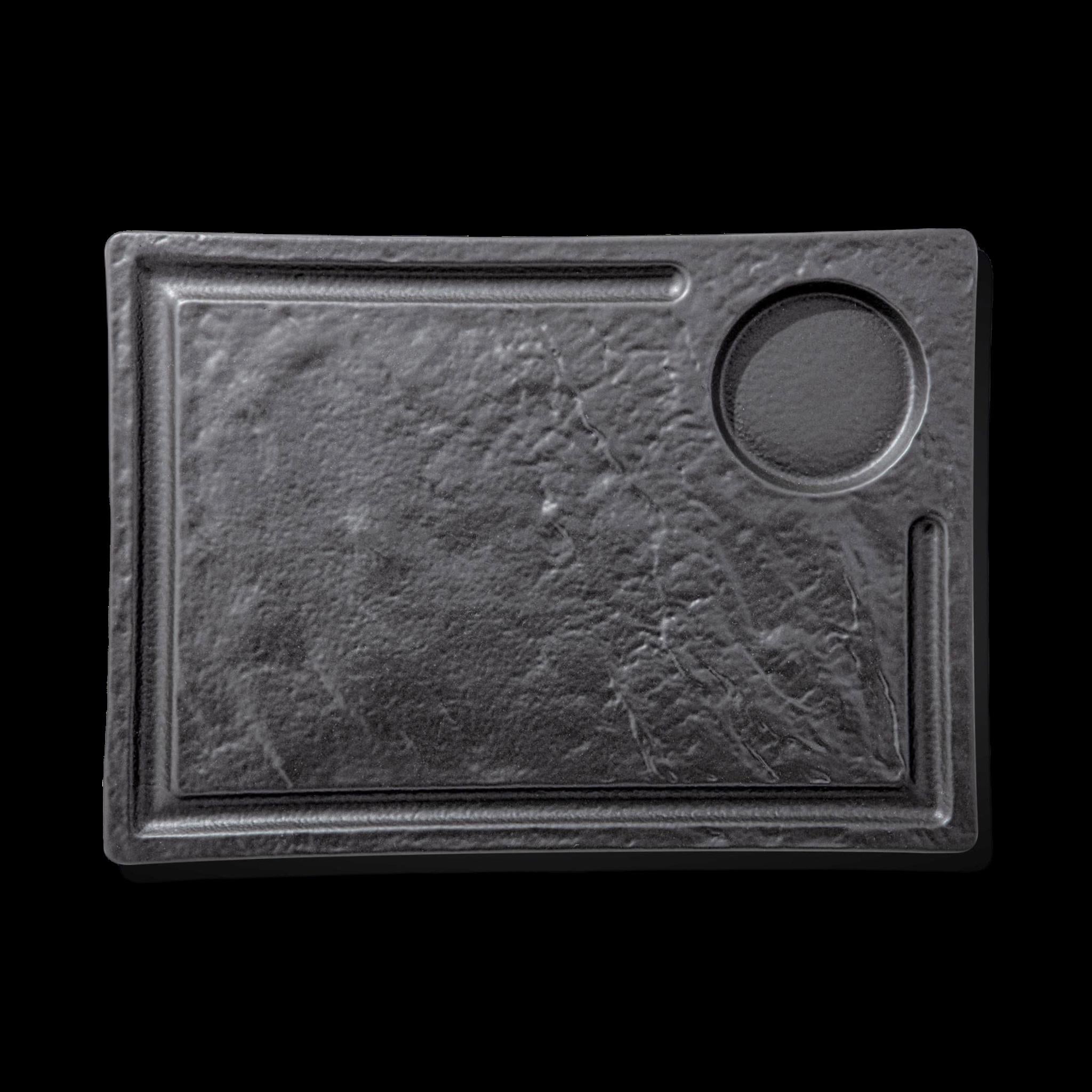 Wilmax Rechteckiger Servierteller SlateStone Schwarz 32.5 x 23 cm Porzellan WL-661148/A