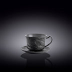 Wilmax Espressotasse mit Untertasse SlateStone Schwarz 75 ml Porzellan WL-661149/AB