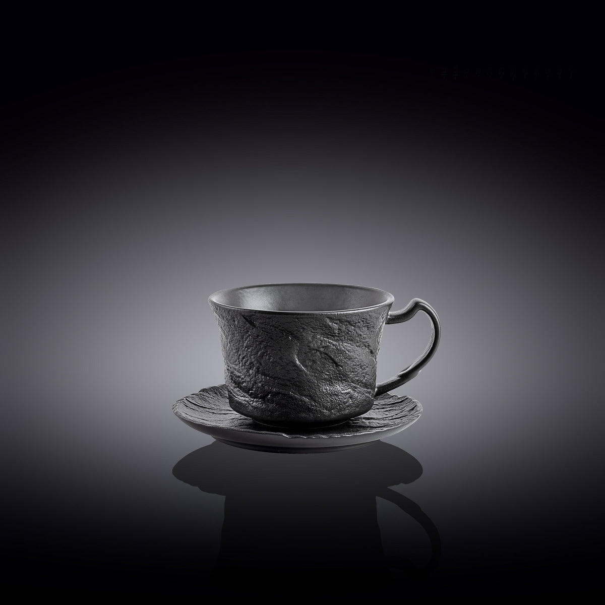 Wilmax Kaffeetasse & Untertasse, 75 ml, Schwarz – WL-661149/AB