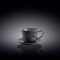 Wilmax Espressotasse mit Untertasse 75 ml Schwarz aus Porzellan