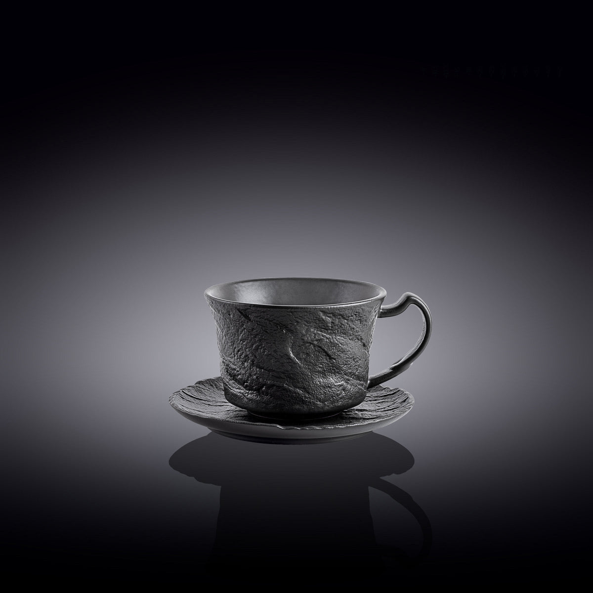 Wilmax Espressotasse mit Untertasse 75 ml Schwarz aus Porzellan