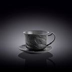 Wilmax Teetasse mit Untertasse SlateStone Schwarz 180 ml Porzellan WL-661151/AB