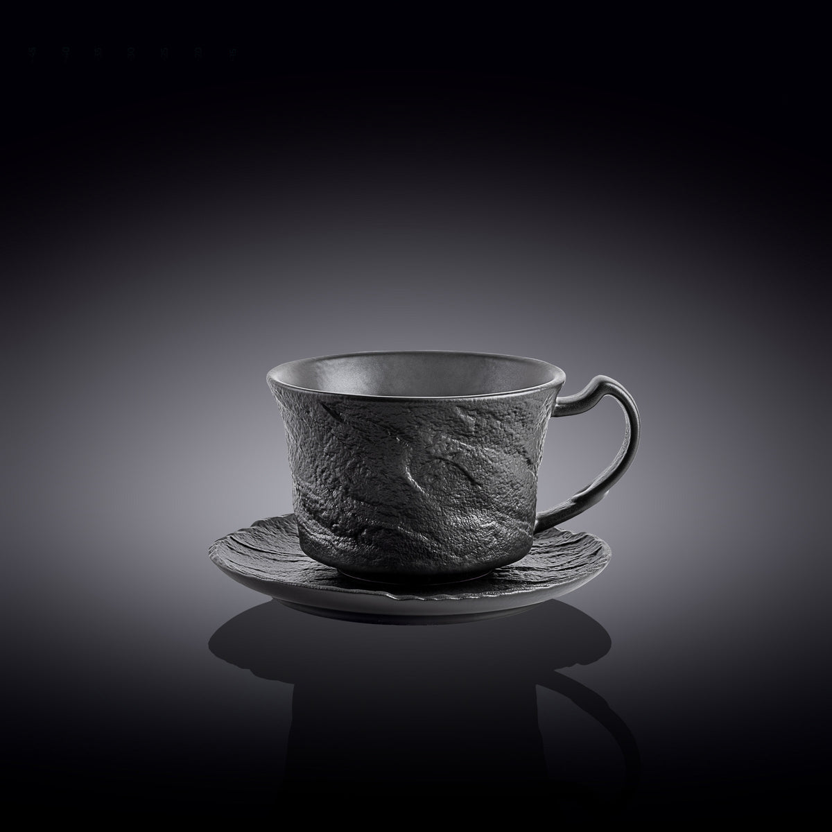 Wilmax Teetasse & Untertasse, 180 ml, Schwarz – WL-661151/AB
