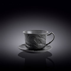 Wilmax Teetasse & Untertasse, 180 ml, Schwarz – WL-661151/AB
