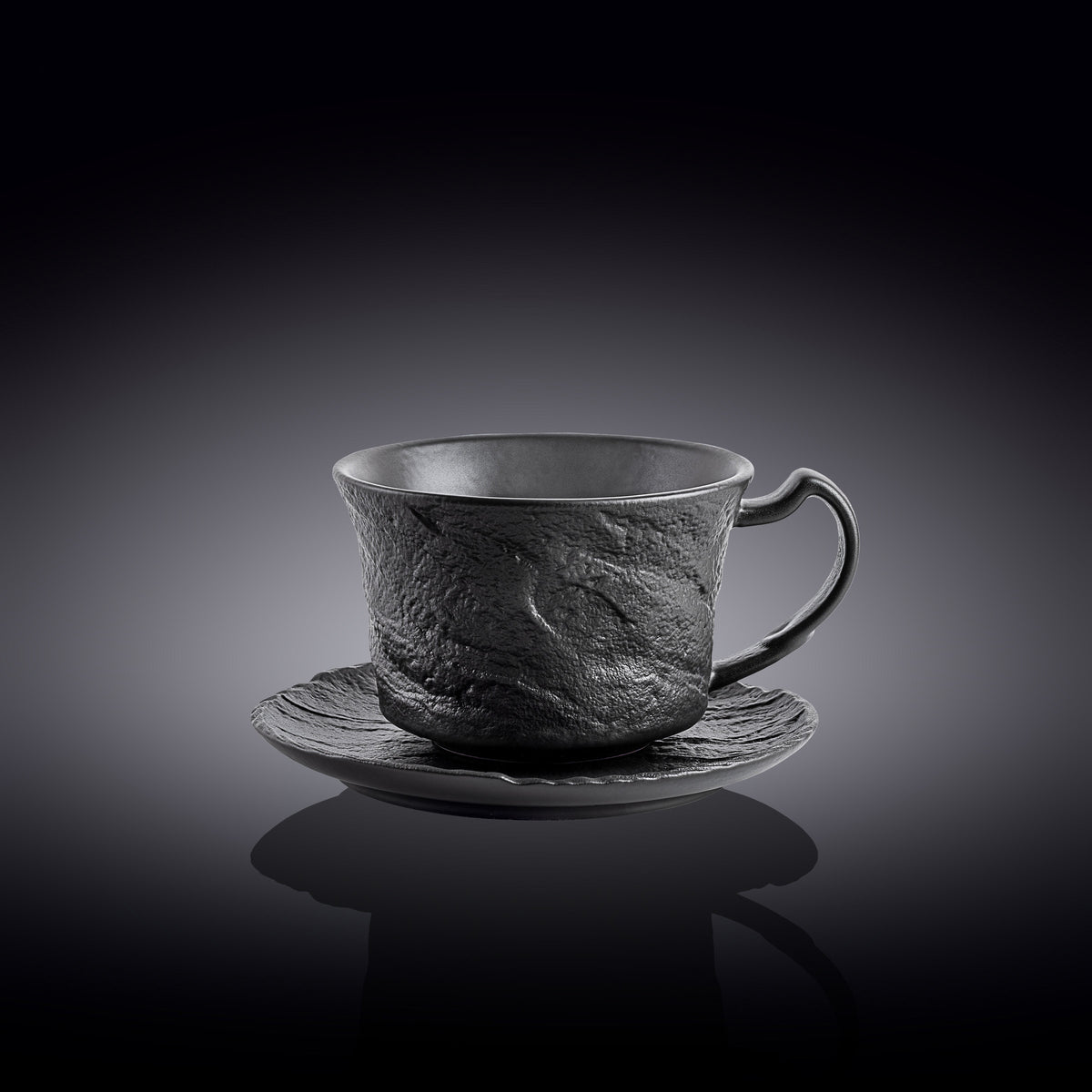 Wilmax Teetasse & Untertasse, 250 ml, Schwarz – WL-661152/AB