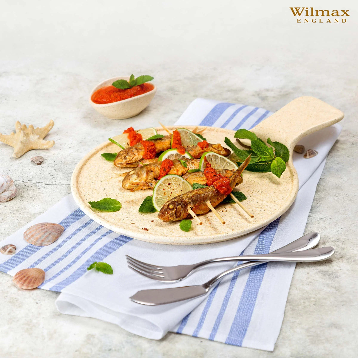 Wilmax Fischmesser 20,5 cm 2er-Set Silber aus Edelstahl