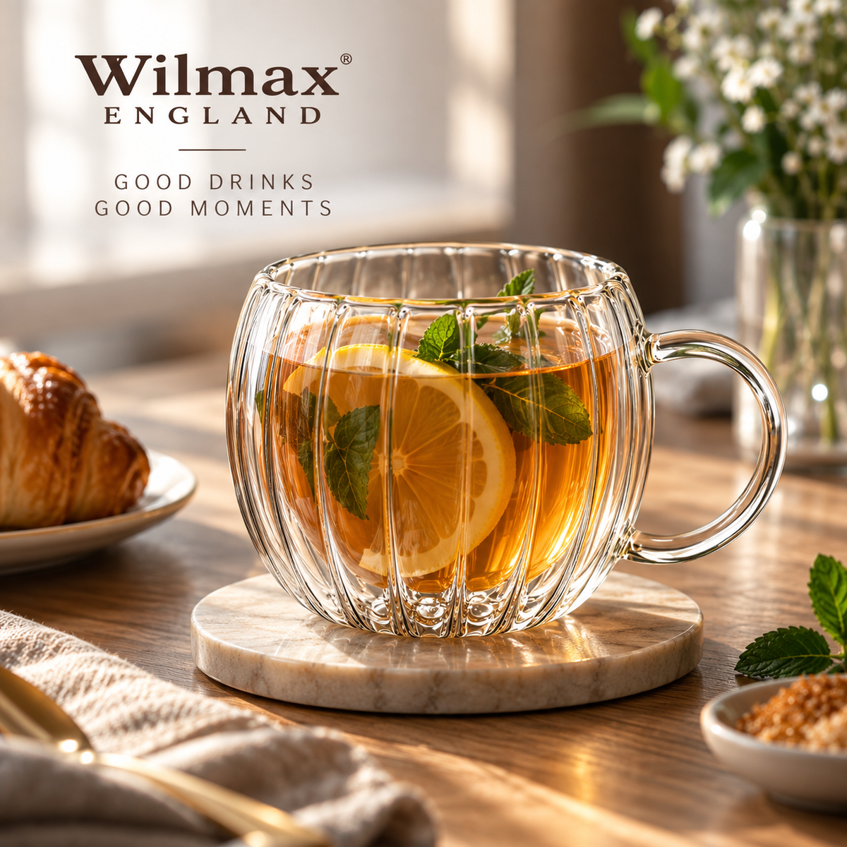 Wilmax Doppelwandiger Thermobecher 300 ml 6er-Set Transparent