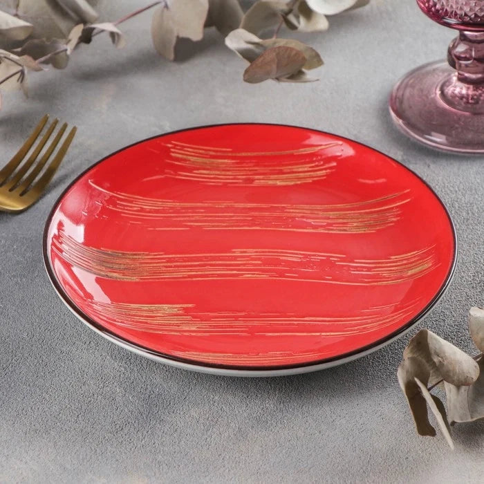 Wilmax Teller 23 cm Rot aus Porzellan