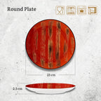 Wilmax Teller 23 cm 3er-Set Rot aus Porzellan