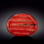 Wilmax Servierplatte 33 × 24,5 cm Rot aus Porzellan