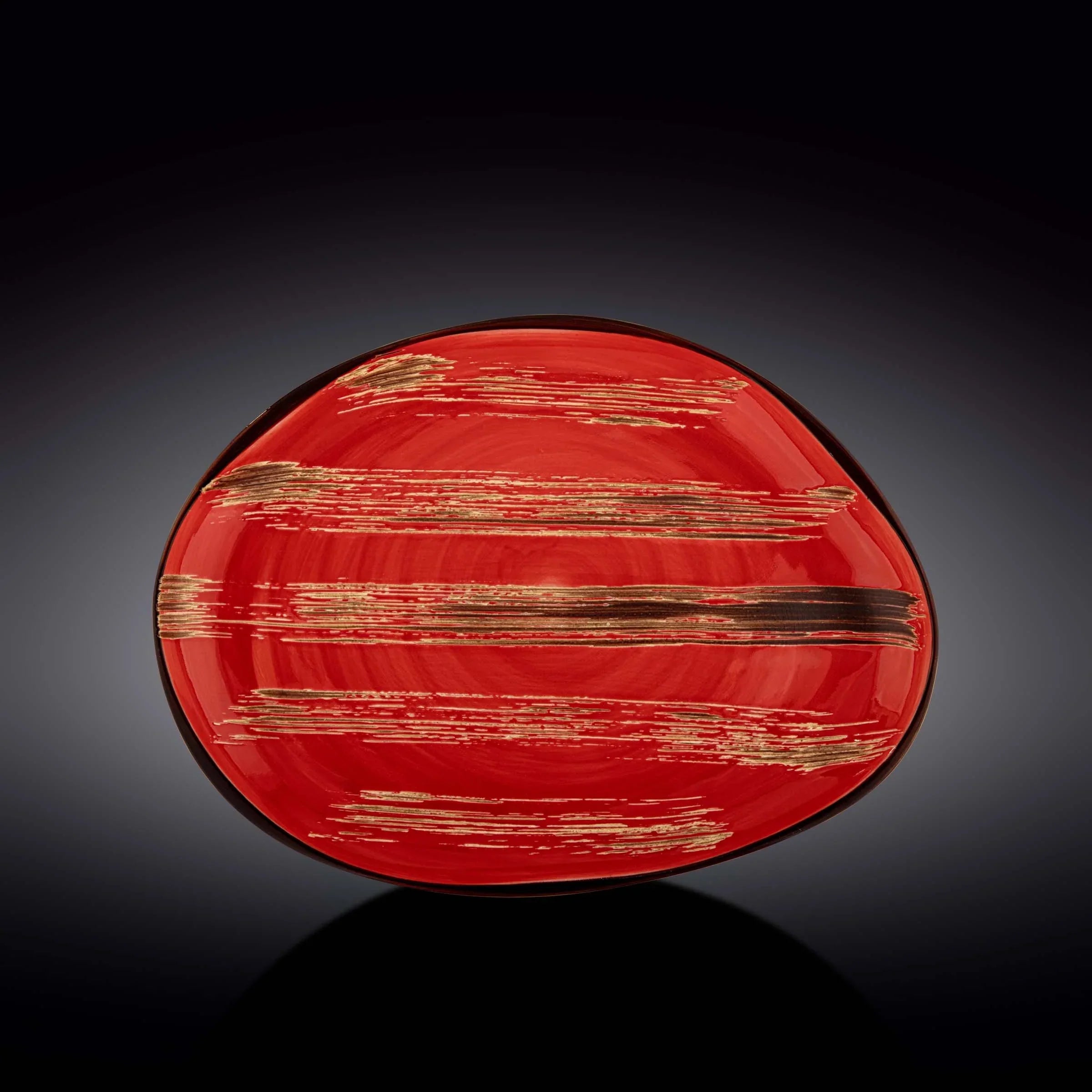 Wilmax Servierplatte 33 × 24,5 cm Rot aus Porzellan