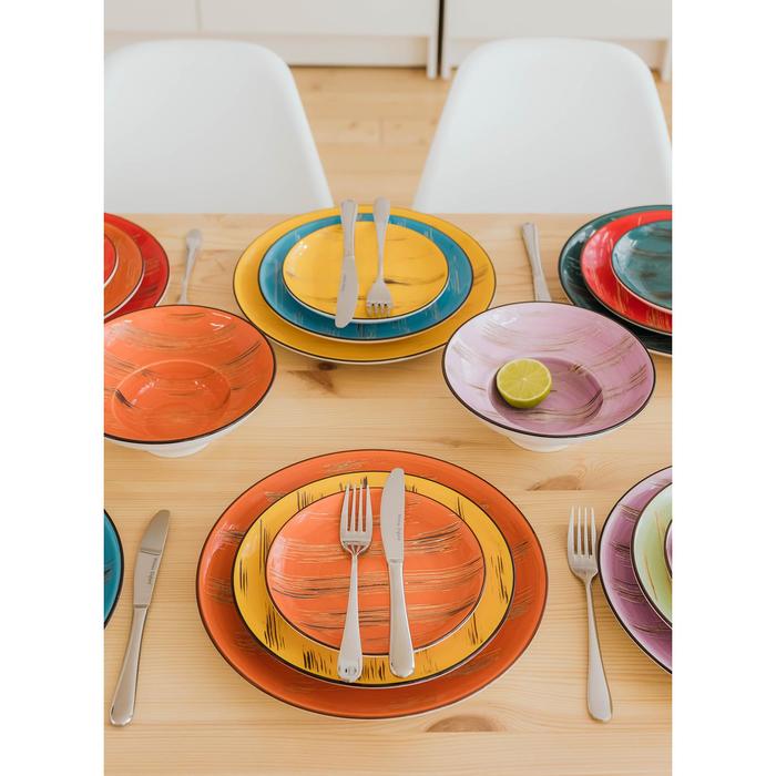 Wilmax Teller 23 cm Gelb Porzellan 3er Set WL-668413/A3