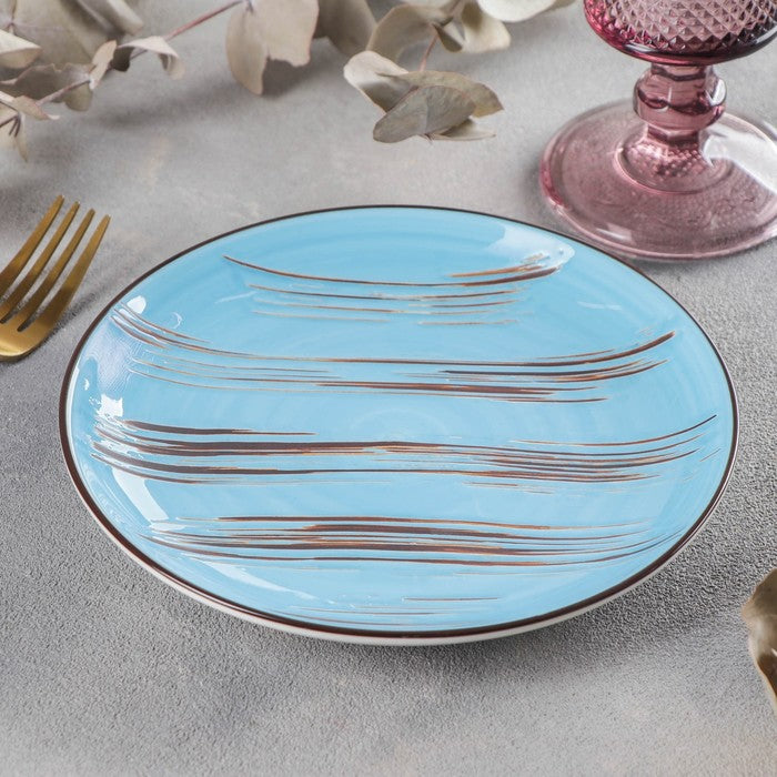 Wilmax Porzellan Dessertteller, rund, blau, 23 cm – WL-668613/A