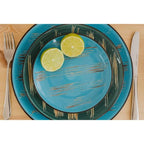 Wilmax Teller 28 cm Blau aus Porzellan