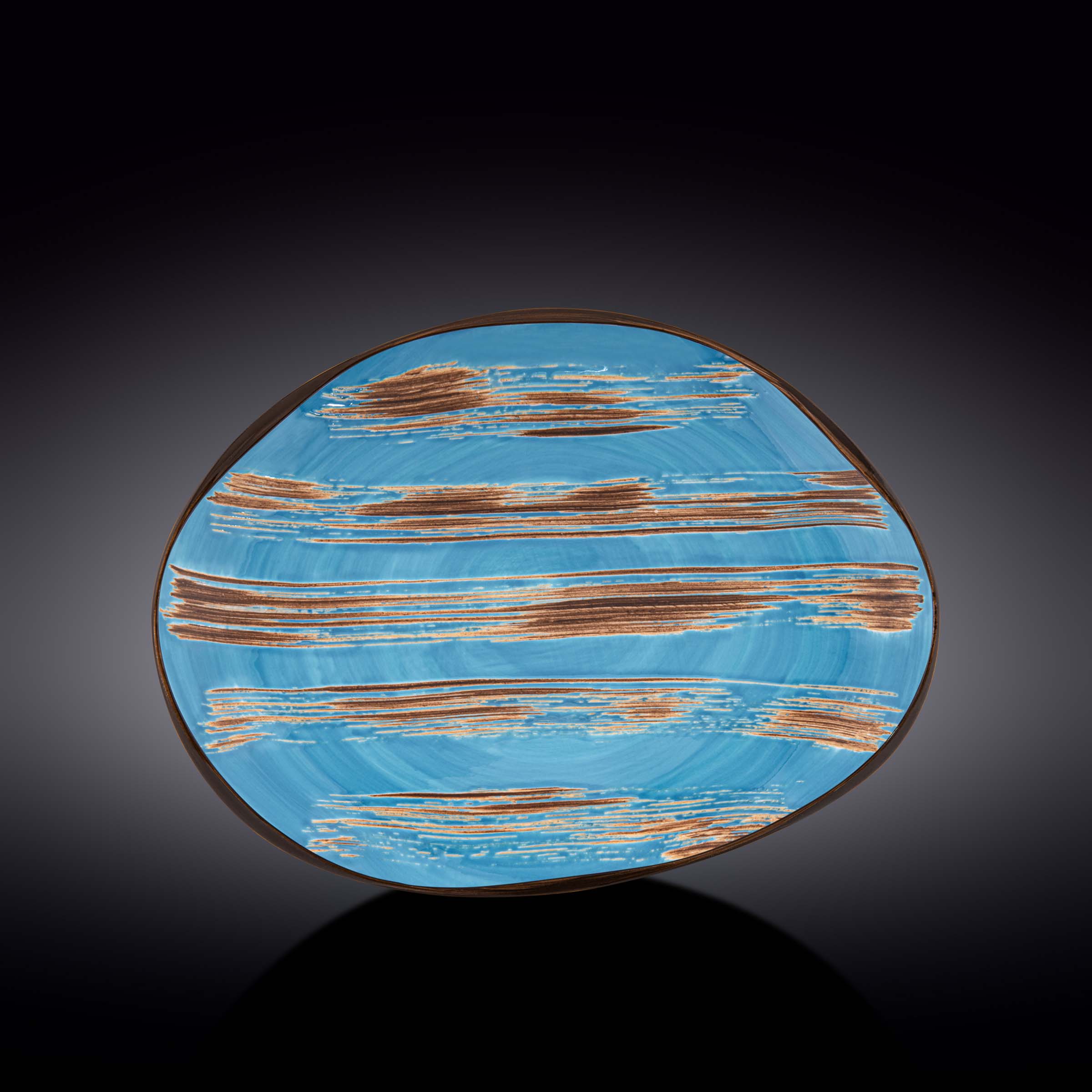 Wilmax Servierplatte 33 × 24,5 cm Blau aus Porzellan
