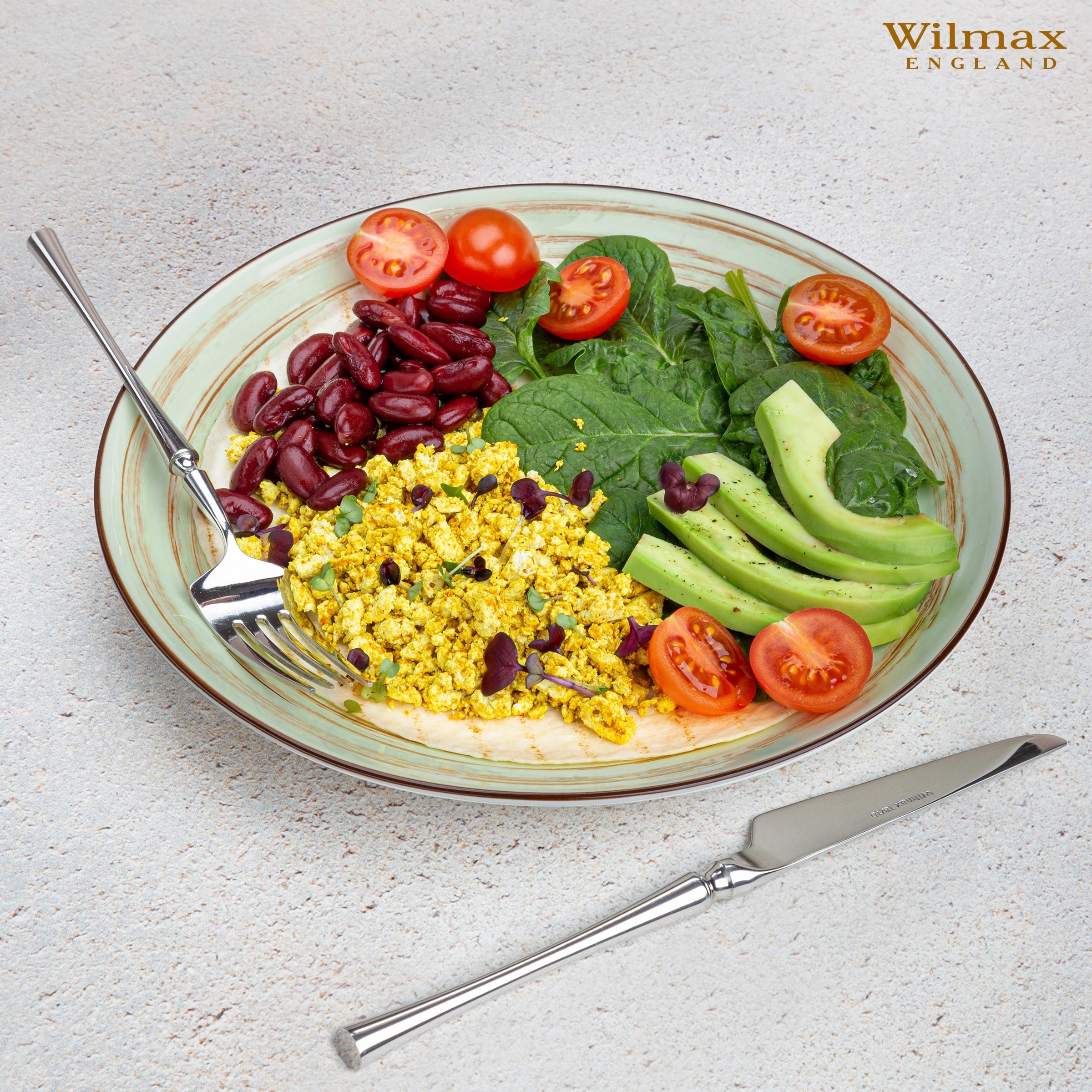 Wilmax Spiral Teller Pistazie 25 cm –Für stilvolle Tischdekoration – WL-669114/A