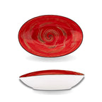 Wilmax Ovale Schale 30 cm Rot aus Porzellan