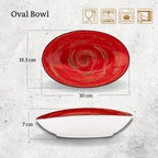 Wilmax Ovale Schale 30 cm Rot aus Porzellan