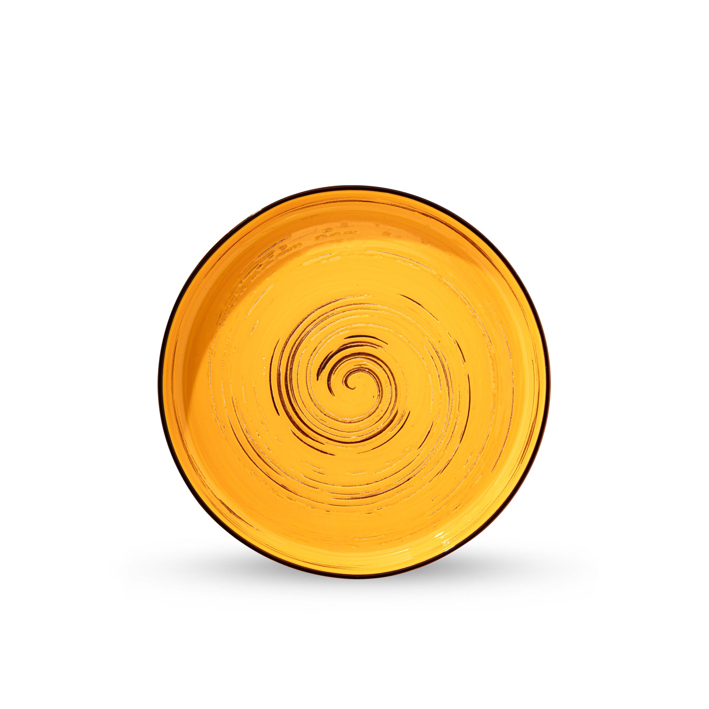 Wilmax Teller 23 cm – Runde Form mit hohem Rand – Spiral – Gelb – WL-669419/A2